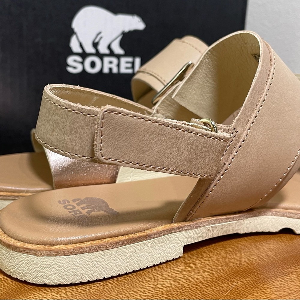 New in Box SOREL Ella III Slingback Sandal Honest Beige/Honey White Size 8.5 - Picture 11 of 14